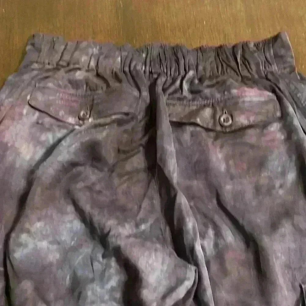 Cloth & Stone Anthropologie Chambray Tie-Dye Cargo Jogger Pants, Purple - Picture 6 of 10